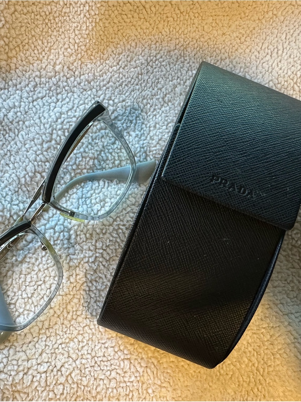 Prada VPR 15U KI5-101 Clear Gray Cat Eye Eyeglasses 52□19-145